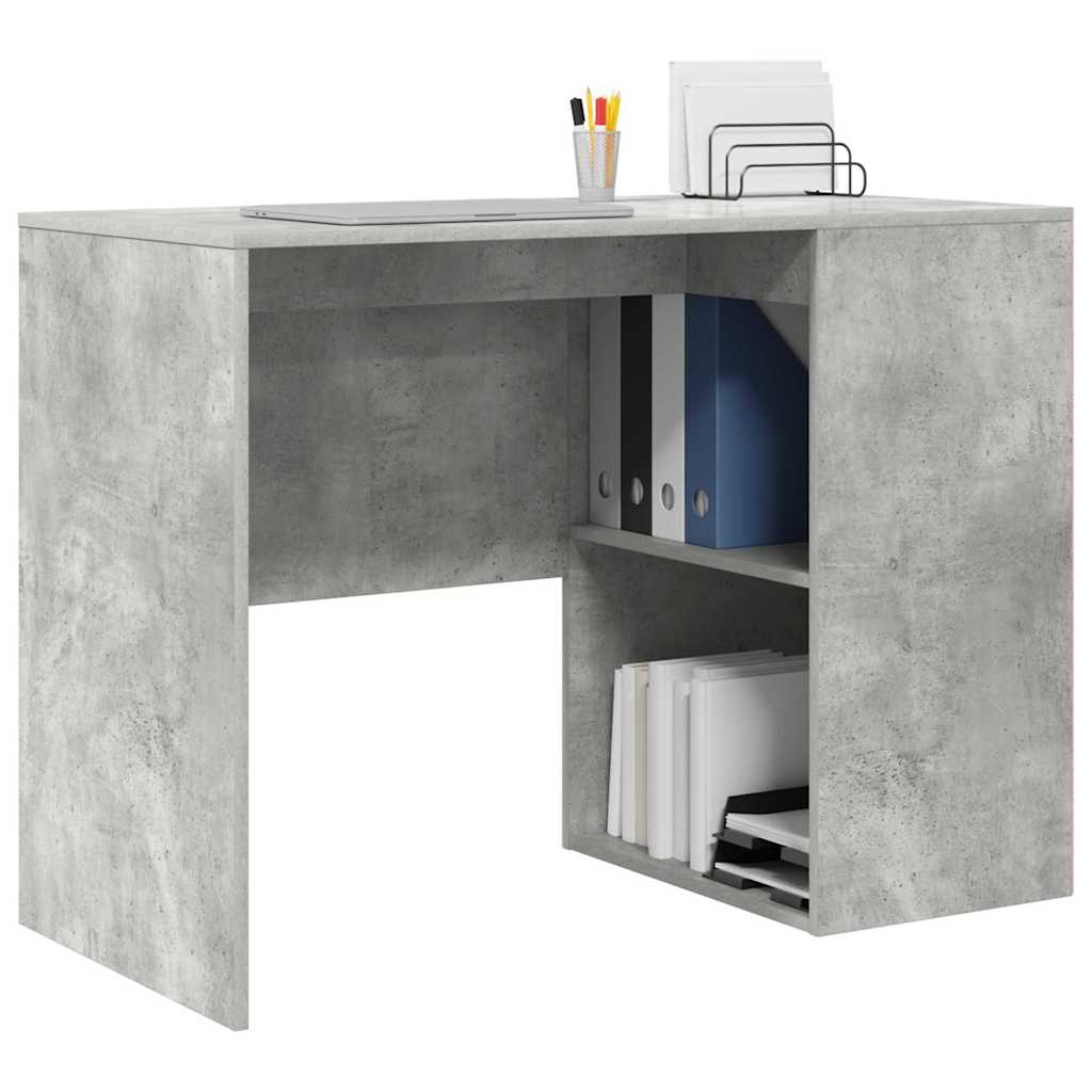 Bureau met plank Beton Grijs 102 x 50 x 75 cm Bewerkt hout is nu te koop bij PeponiXL, paradijselijk wonen!