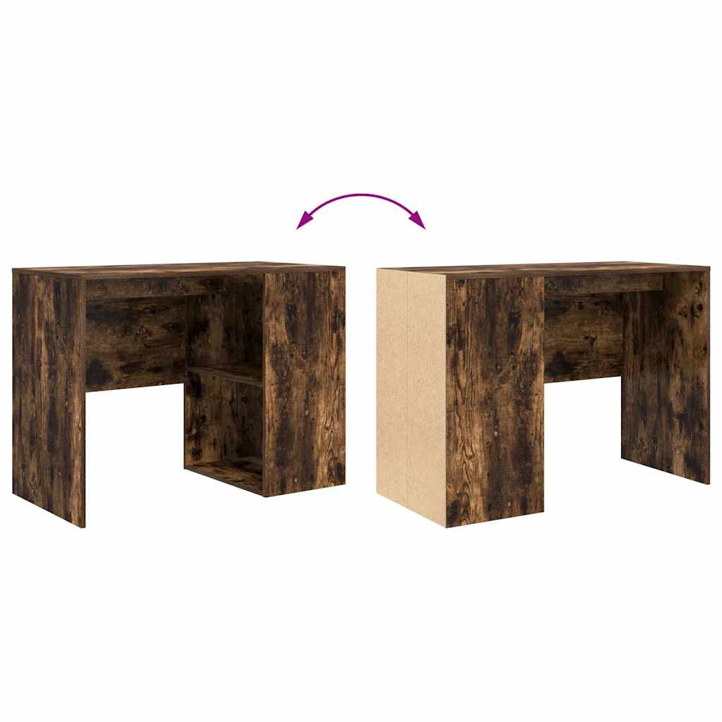 Bureau met plank Gerookt eiken 102 x 50 x 75 cm Bewerkt hout is nu te koop bij PeponiXL, paradijselijk wonen!