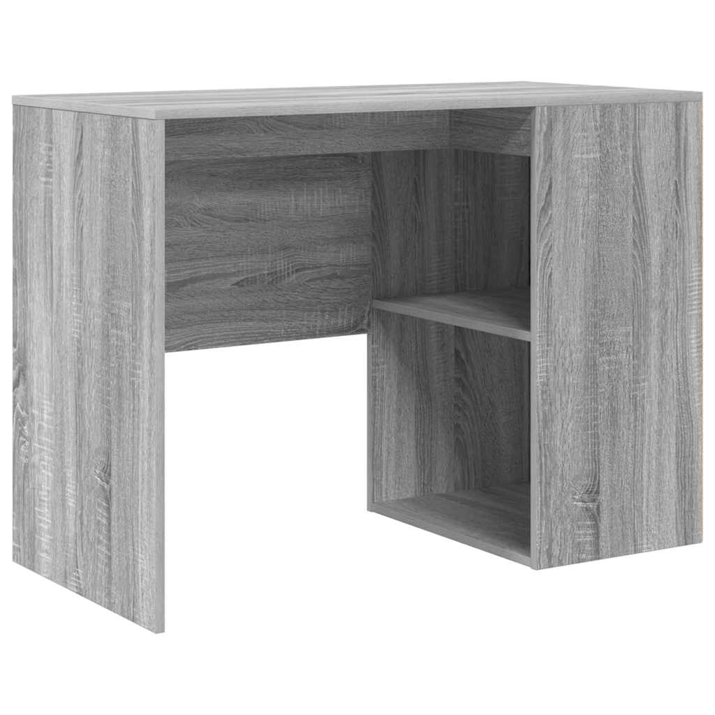 Bureau met plank Grijs Sonoma 102 x 50 x 75 cm Bewerkt hout is nu te koop bij PeponiXL, paradijselijk wonen!