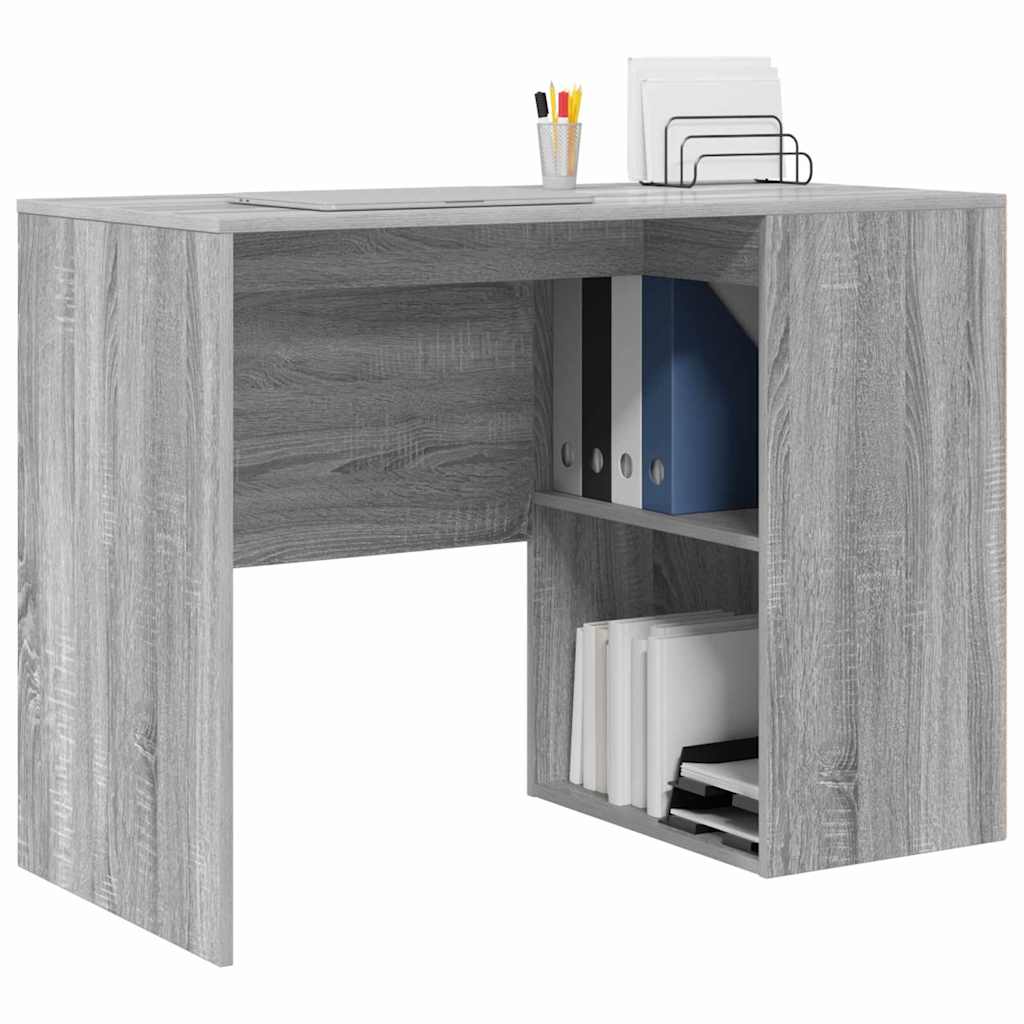 Bureau met plank Grijs Sonoma 102 x 50 x 75 cm Bewerkt hout is nu te koop bij PeponiXL, paradijselijk wonen!