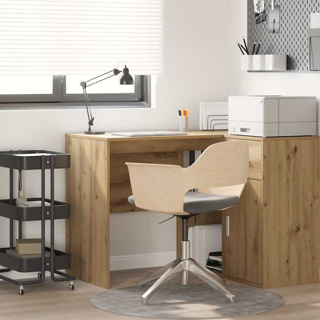 Bureau met plank Artisan Eiken 102 x 50 x 75 cm Bewerkt hout is nu te koop bij PeponiXL, paradijselijk wonen!