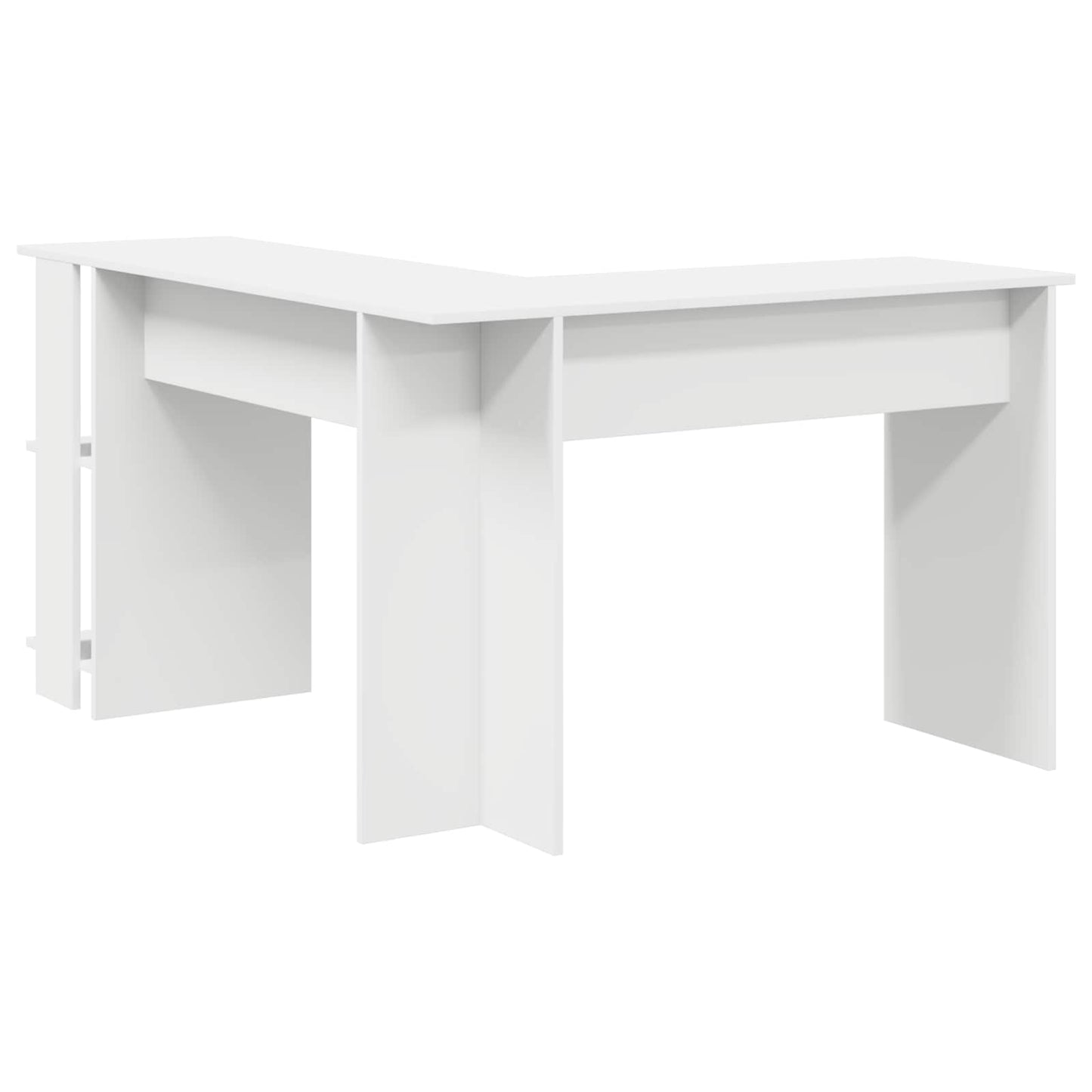 Hoekbureau met plank Wit 140 x 113,5 x 75 cm Bewerkt hout is nu te koop bij PeponiXL, paradijselijk wonen!