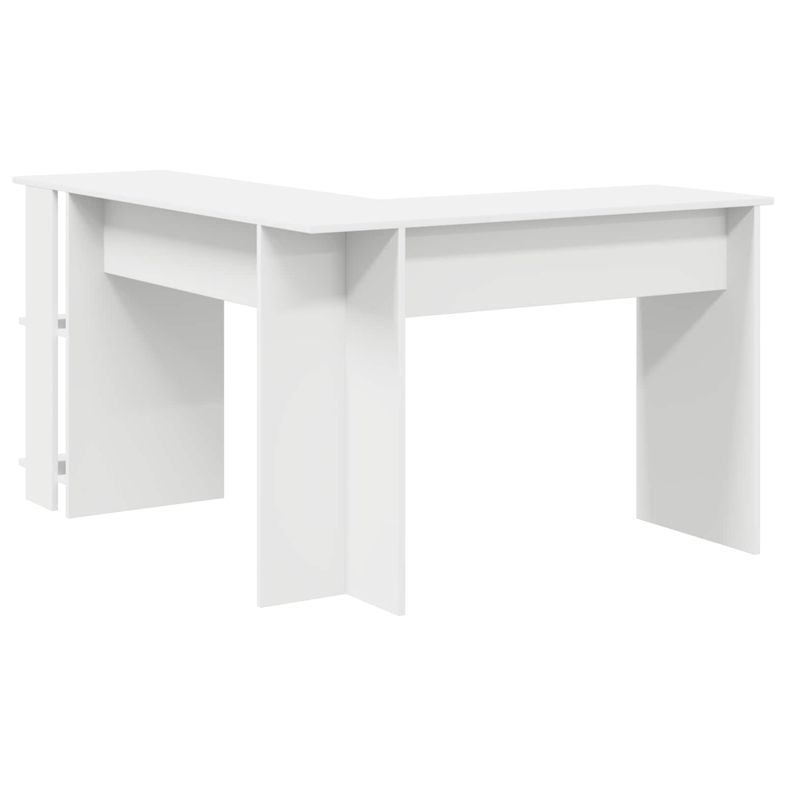 Hoekbureau met plank Wit 140 x 113,5 x 75 cm Bewerkt hout is nu te koop bij PeponiXL, paradijselijk wonen!