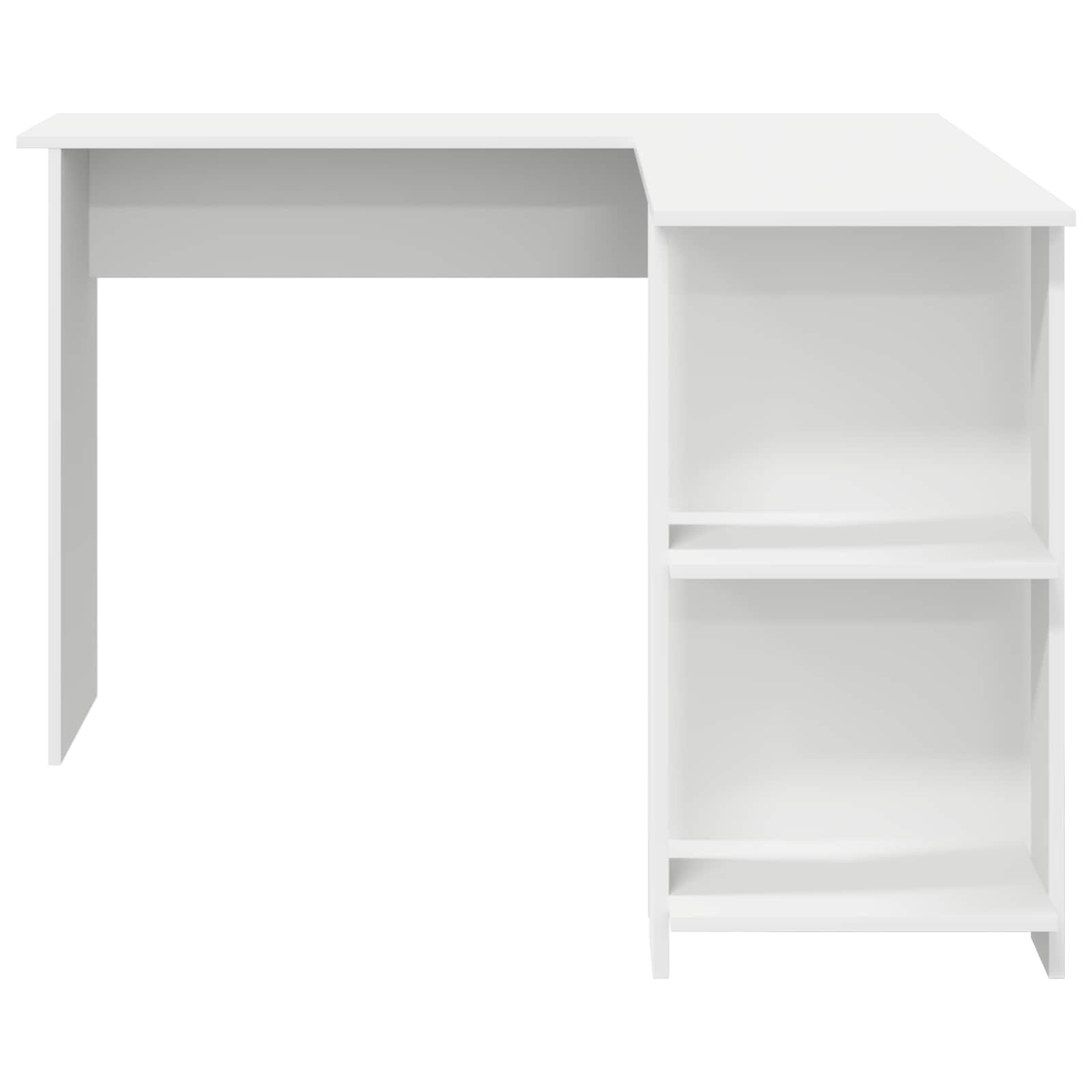 Hoekbureau met plank Wit 140 x 113,5 x 75 cm Bewerkt hout is nu te koop bij PeponiXL, paradijselijk wonen!