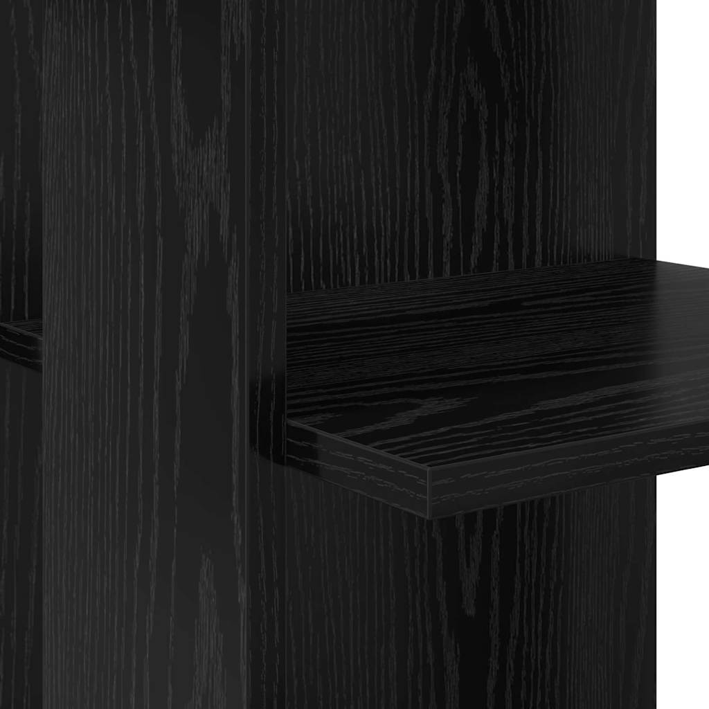 Hoekbureau Zwart Eiken 140 x 113,5 x 75 cm Bewerkt hout is nu te koop bij PeponiXL, paradijselijk wonen!