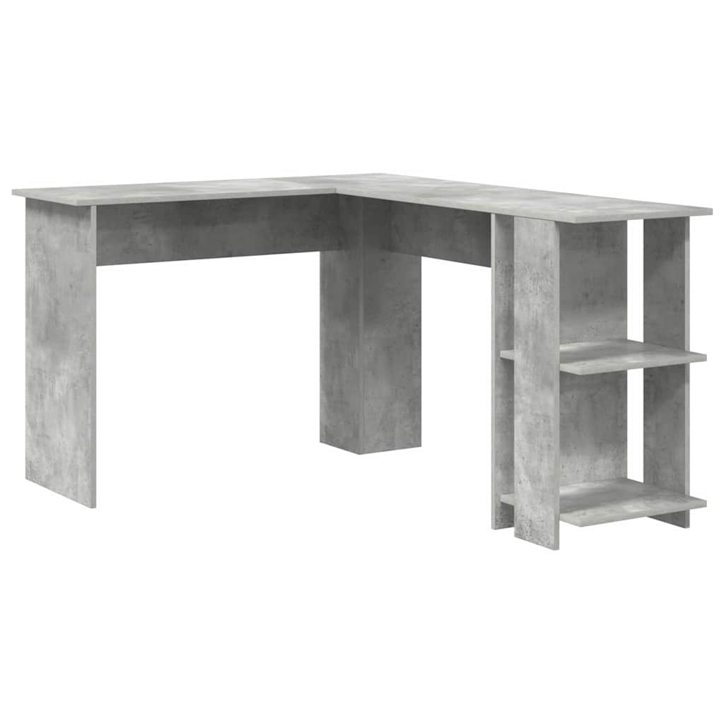 Hoekbureau Beton Grijs 140 x 113,5 x 75 cm Bewerkt hout is nu te koop bij PeponiXL, paradijselijk wonen!