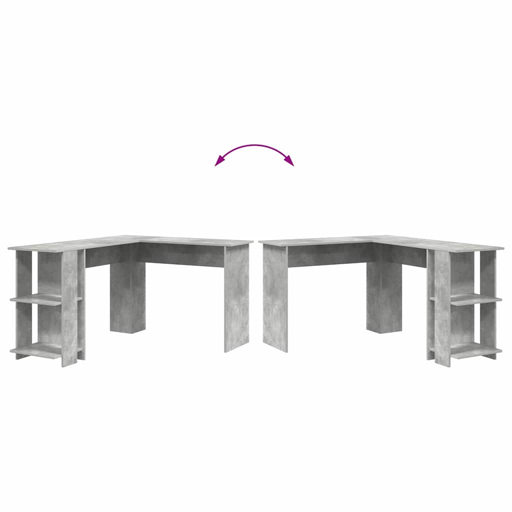 Hoekbureau Beton Grijs 140 x 113,5 x 75 cm Bewerkt hout is nu te koop bij PeponiXL, paradijselijk wonen!