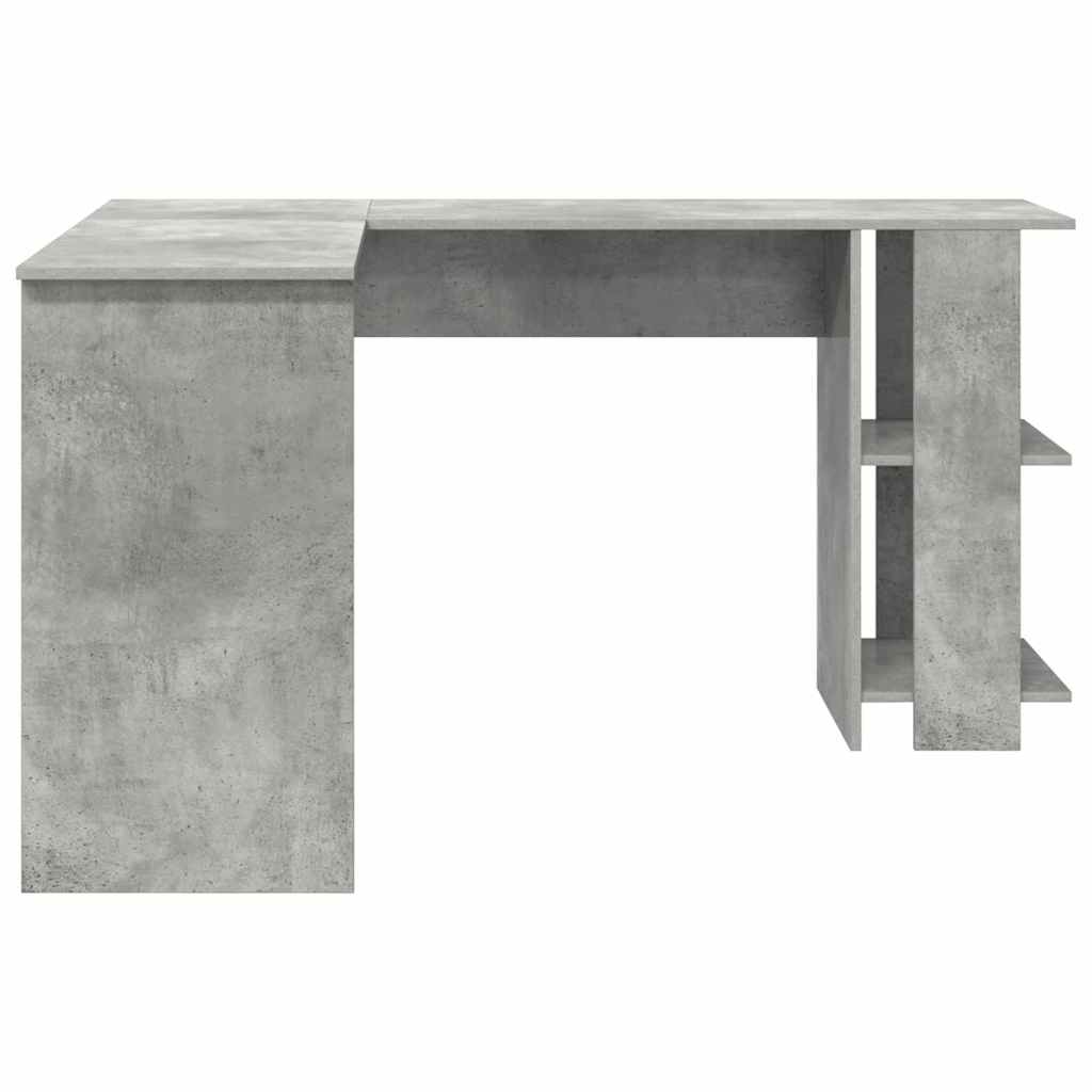 Hoekbureau Beton Grijs 140 x 113,5 x 75 cm Bewerkt hout is nu te koop bij PeponiXL, paradijselijk wonen!