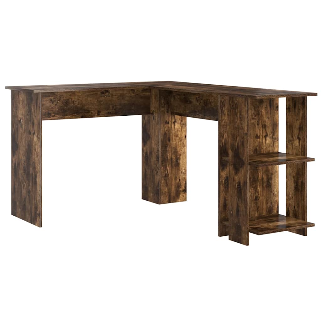 Hoekbureau Gerookt eiken 140 x 113,5 x 75 cm Bewerkt hout is nu te koop bij PeponiXL, paradijselijk wonen!