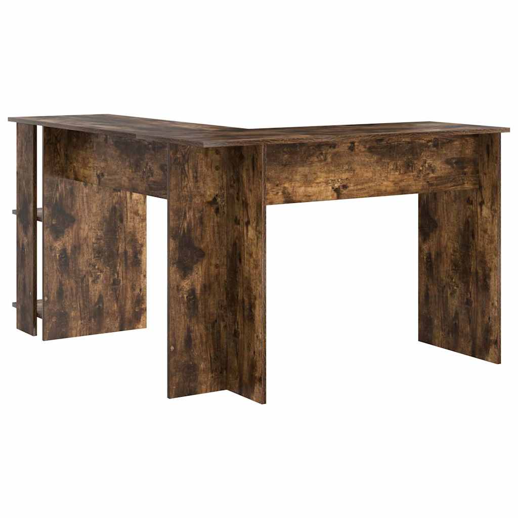 Hoekbureau Gerookt eiken 140 x 113,5 x 75 cm Bewerkt hout is nu te koop bij PeponiXL, paradijselijk wonen!