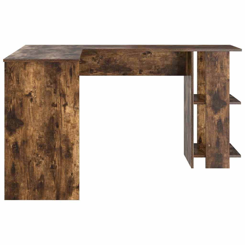 Hoekbureau Gerookt eiken 140 x 113,5 x 75 cm Bewerkt hout is nu te koop bij PeponiXL, paradijselijk wonen!
