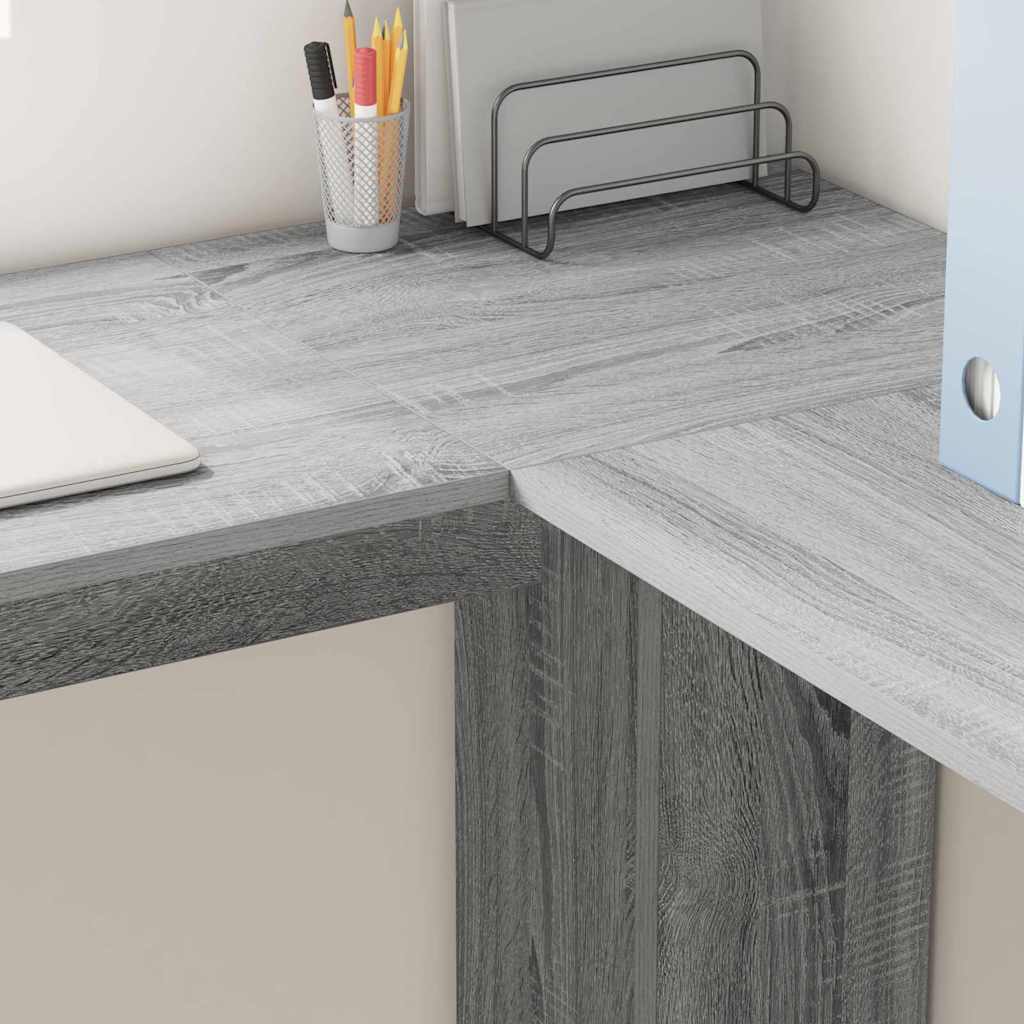 Hoekbureau Grijs Sonoma 140 x 113,5 x 75 cm Bewerkt hout is nu te koop bij PeponiXL, paradijselijk wonen!