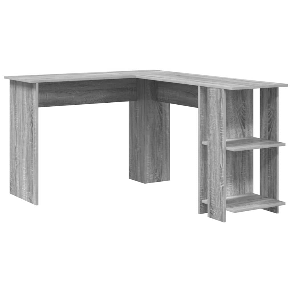 Hoekbureau Grijs Sonoma 140 x 113,5 x 75 cm Bewerkt hout is nu te koop bij PeponiXL, paradijselijk wonen!