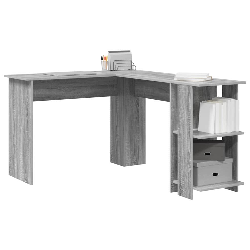 Hoekbureau Grijs Sonoma 140 x 113,5 x 75 cm Bewerkt hout is nu te koop bij PeponiXL, paradijselijk wonen!