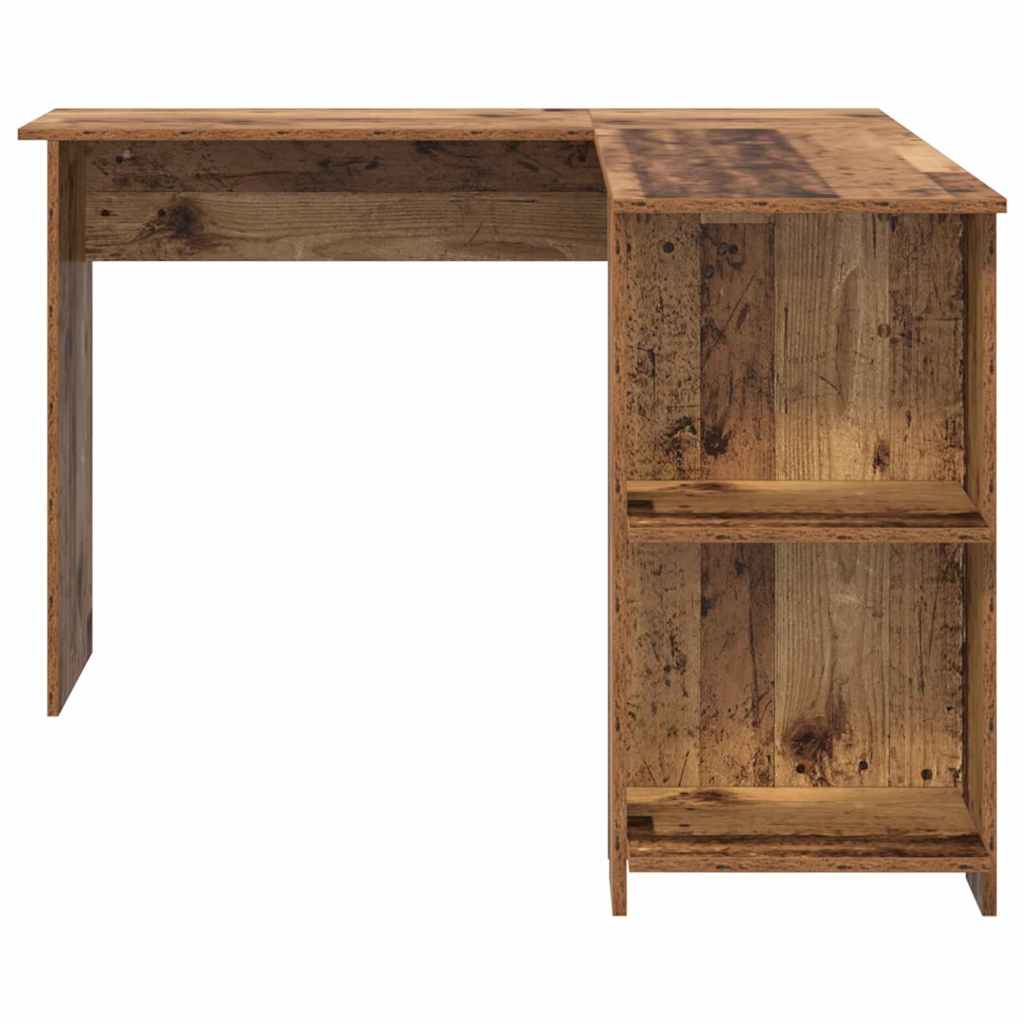 Hoekbureau met plank Oud Hout 140 x 113,5 x 75 cm Bewerkt hout is nu te koop bij PeponiXL, paradijselijk wonen!