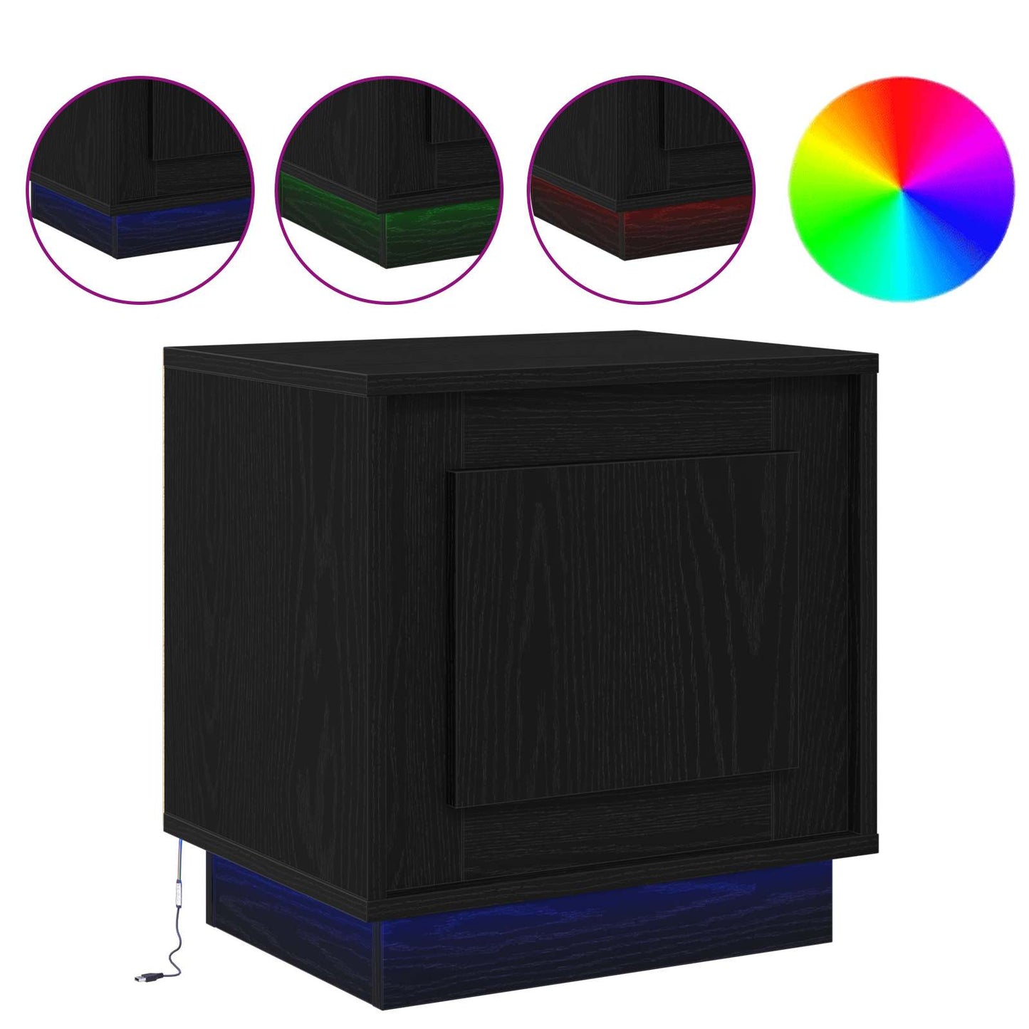 Nachtkastje Zwart 44 x 34,5 x 45 cm Bewerkt hout is nu te koop bij PeponiXL, paradijselijk wonen!