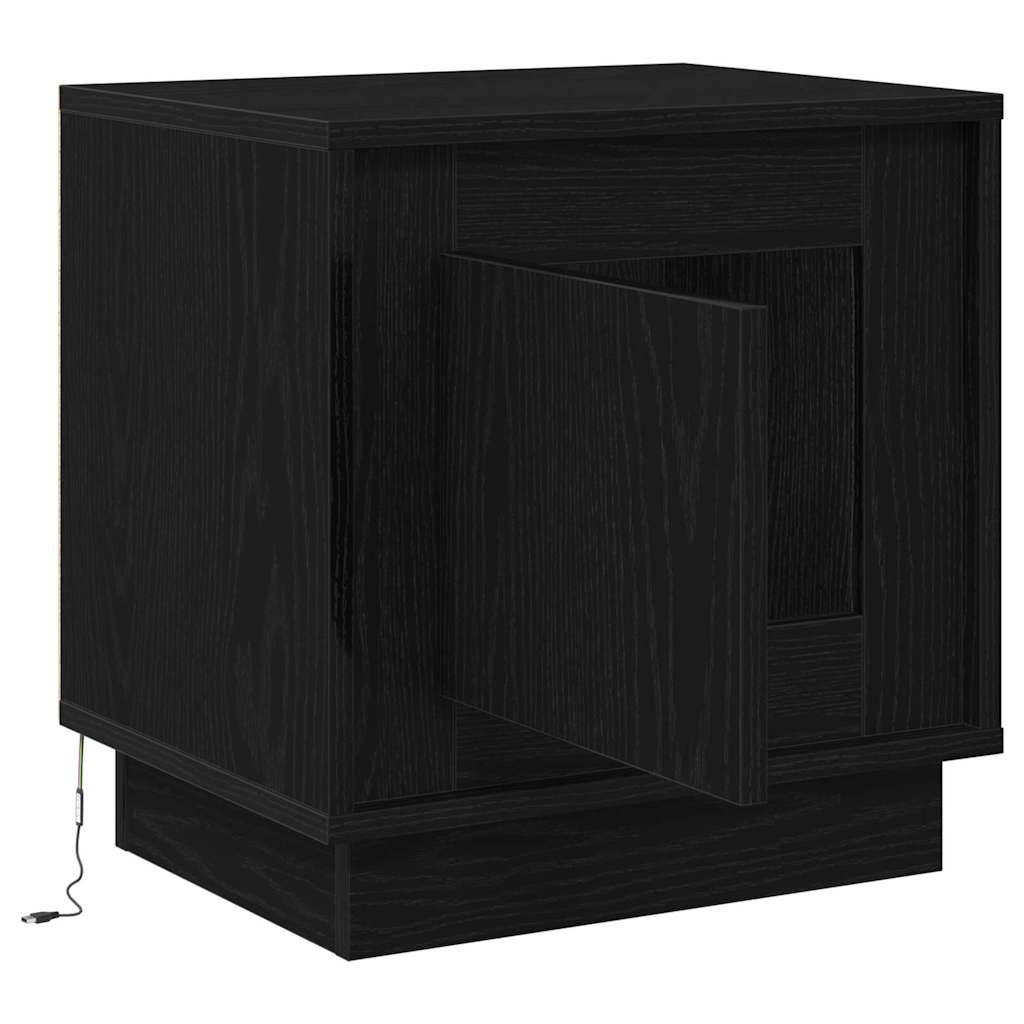 Nachtkastje Zwart 44 x 34,5 x 45 cm Bewerkt hout is nu te koop bij PeponiXL, paradijselijk wonen!