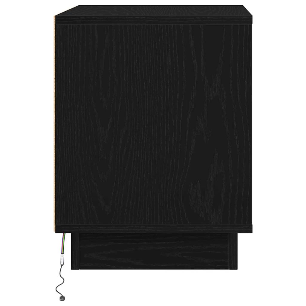 Nachtkastje Zwart 44 x 34,5 x 45 cm Bewerkt hout is nu te koop bij PeponiXL, paradijselijk wonen!