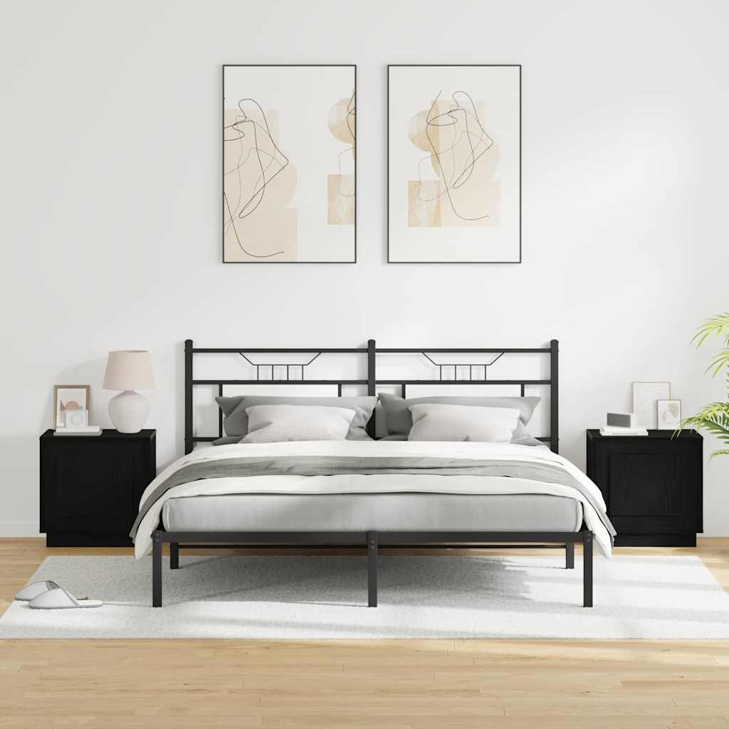 Nachtkastje 2 pcs Zwart 44 x 34,5 x 45 cm Bewerkt hout is nu te koop bij PeponiXL, paradijselijk wonen!