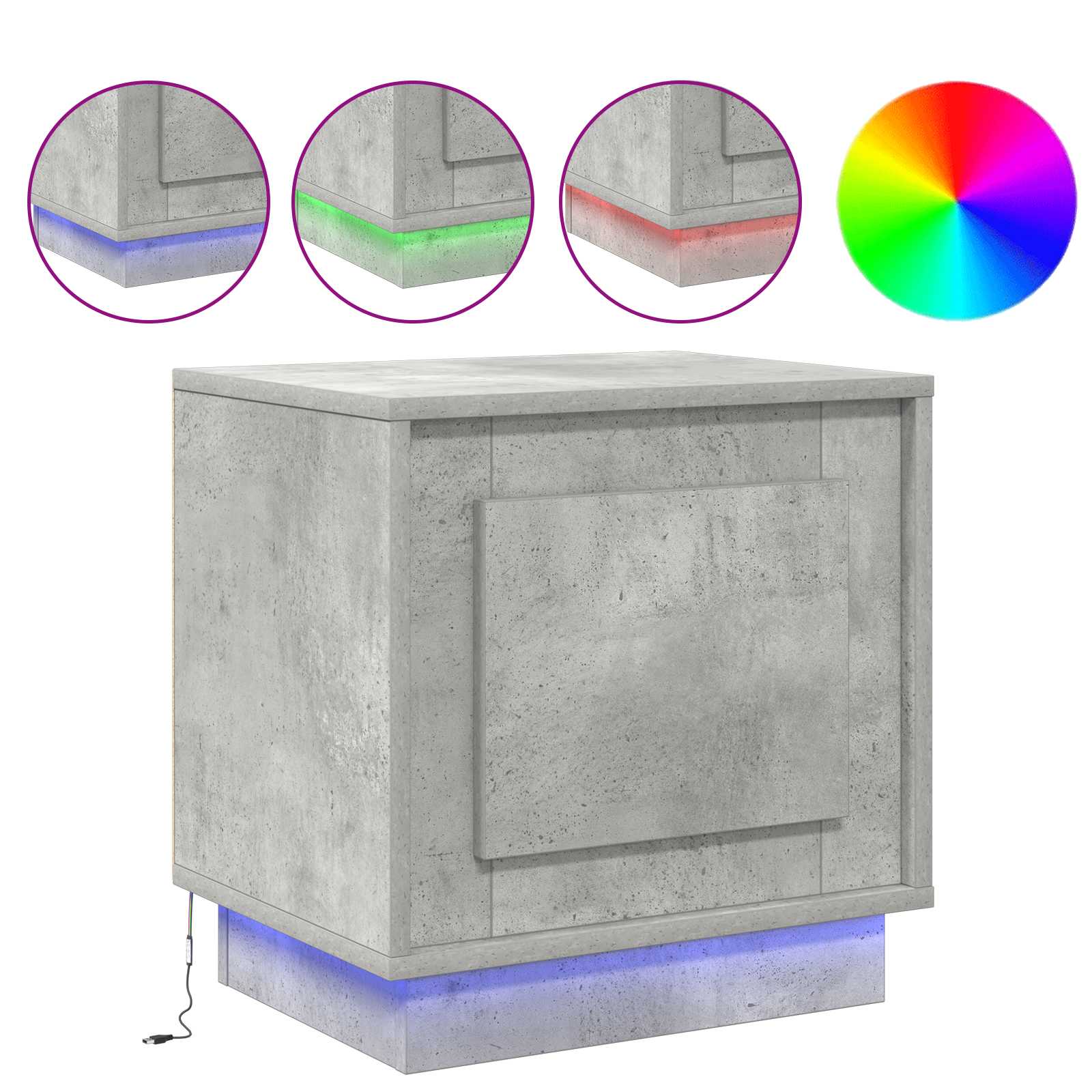 Nachtkastje Beton Grijs 44 x 34,5 x 45 cm Bewerkt hout is nu te koop bij PeponiXL, paradijselijk wonen!