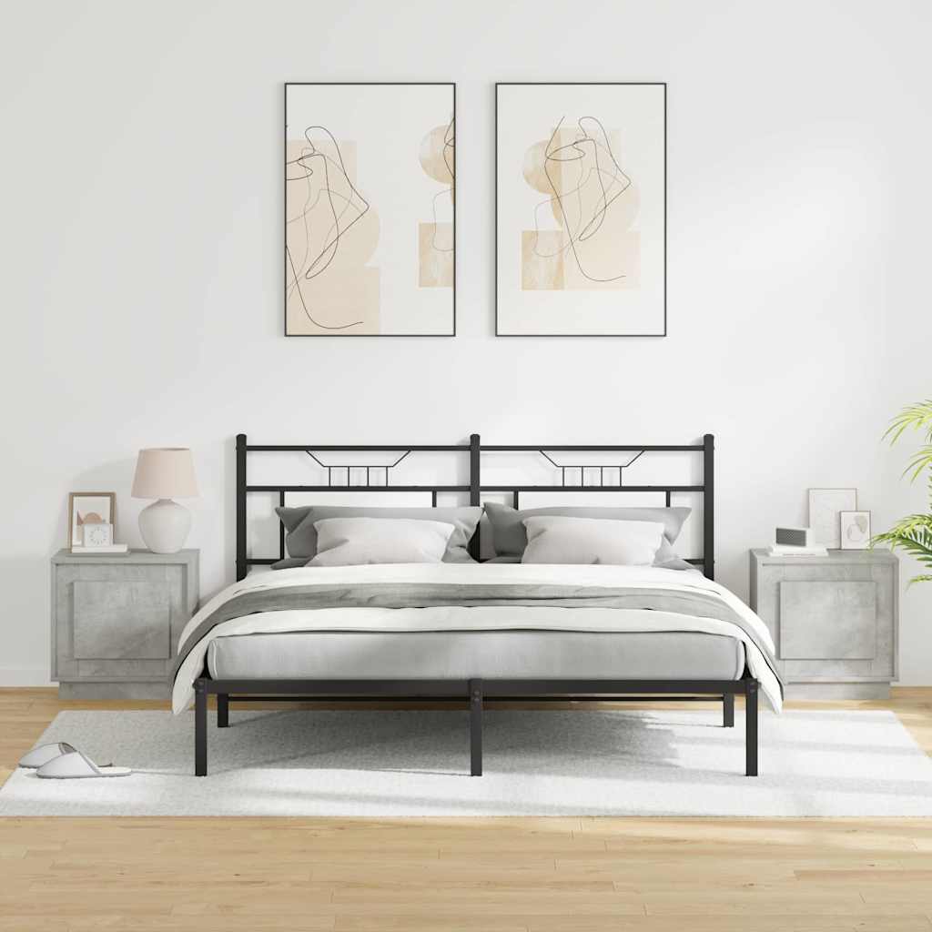 Nachtkastje 2 pcs Beton Grijs 44 x 34,5 x 45 cm Bewerkt hout is nu te koop bij PeponiXL, paradijselijk wonen!