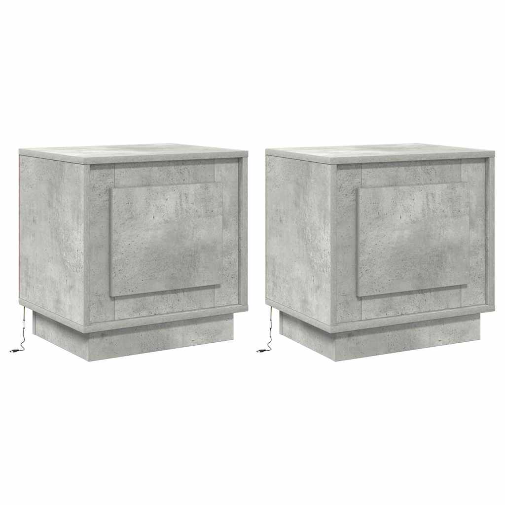 Nachtkastje 2 pcs Beton Grijs 44 x 34,5 x 45 cm Bewerkt hout is nu te koop bij PeponiXL, paradijselijk wonen!