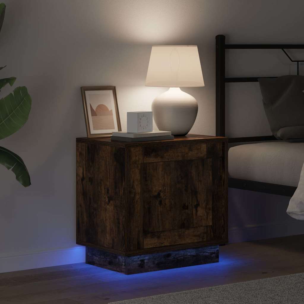 Nachtkastje Gerookt eiken 44 x 34,5 x 45 cm Bewerkt hout is nu te koop bij PeponiXL, paradijselijk wonen!