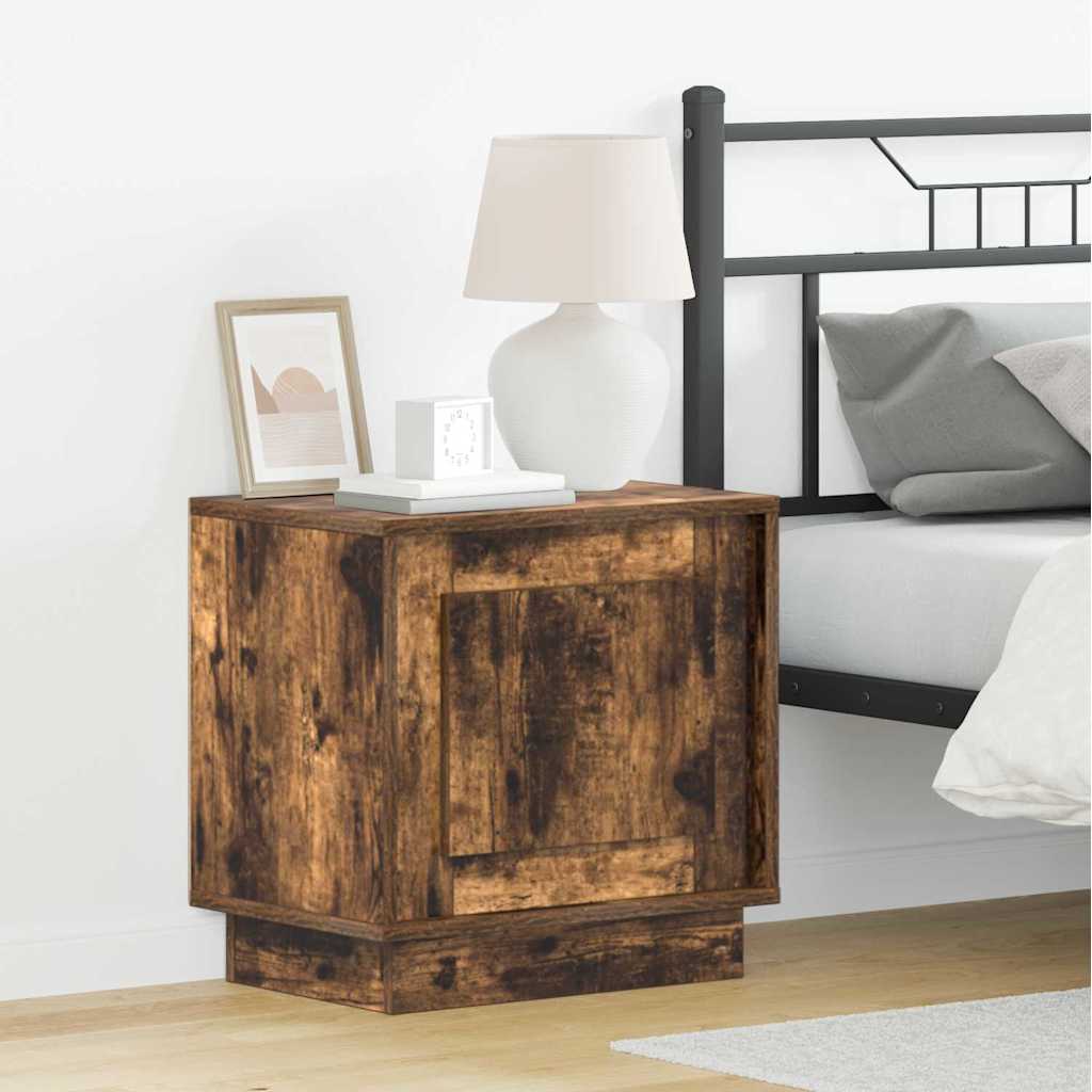 Nachtkastje Gerookt eiken 44 x 34,5 x 45 cm Bewerkt hout is nu te koop bij PeponiXL, paradijselijk wonen!