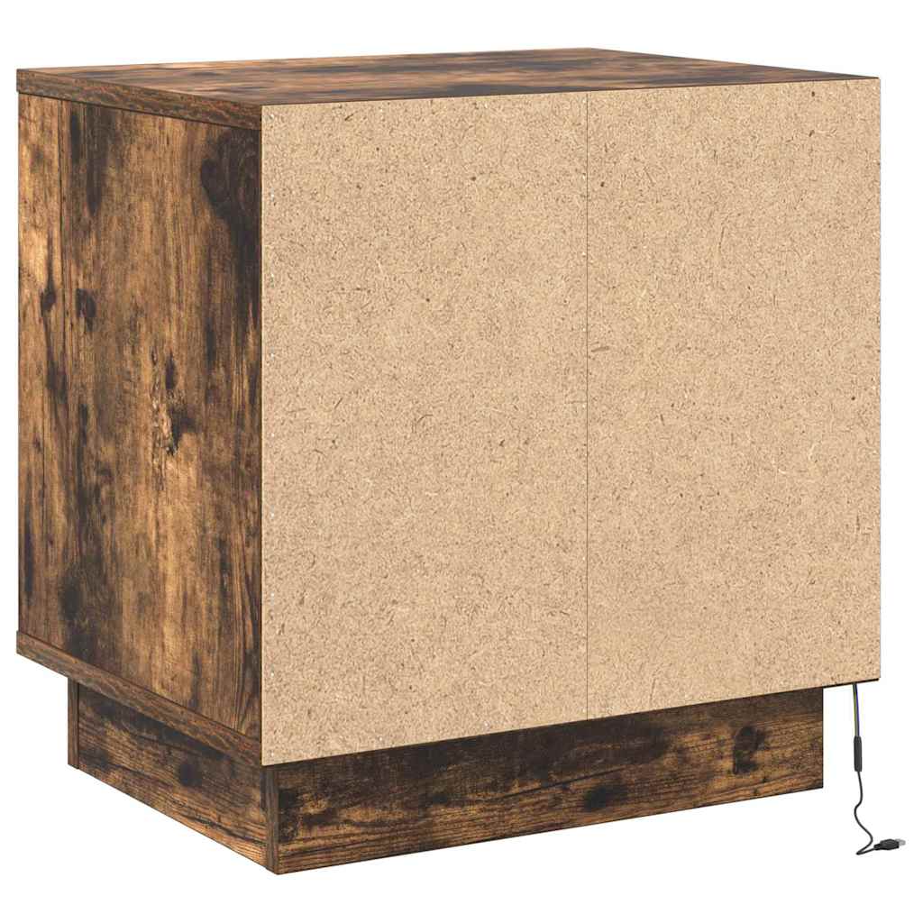 Nachtkastje Gerookt eiken 44 x 34,5 x 45 cm Bewerkt hout is nu te koop bij PeponiXL, paradijselijk wonen!