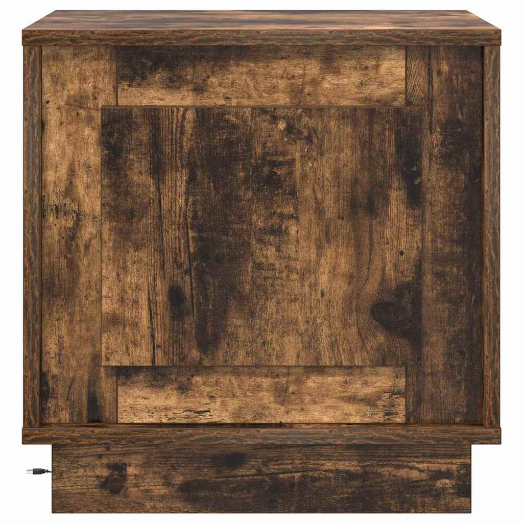 Nachtkastje Gerookt eiken 44 x 34,5 x 45 cm Bewerkt hout is nu te koop bij PeponiXL, paradijselijk wonen!