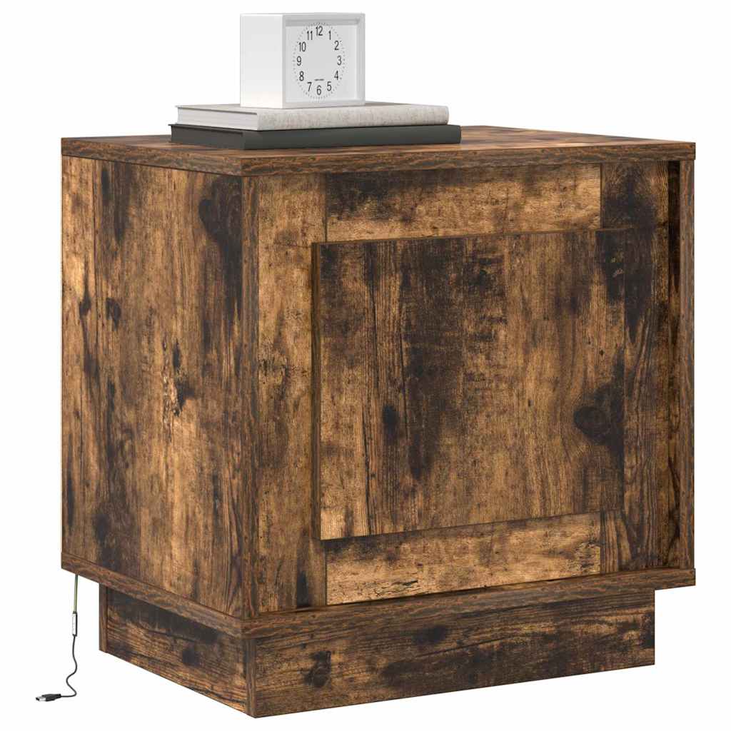 Nachtkastje Gerookt eiken 44 x 34,5 x 45 cm Bewerkt hout is nu te koop bij PeponiXL, paradijselijk wonen!
