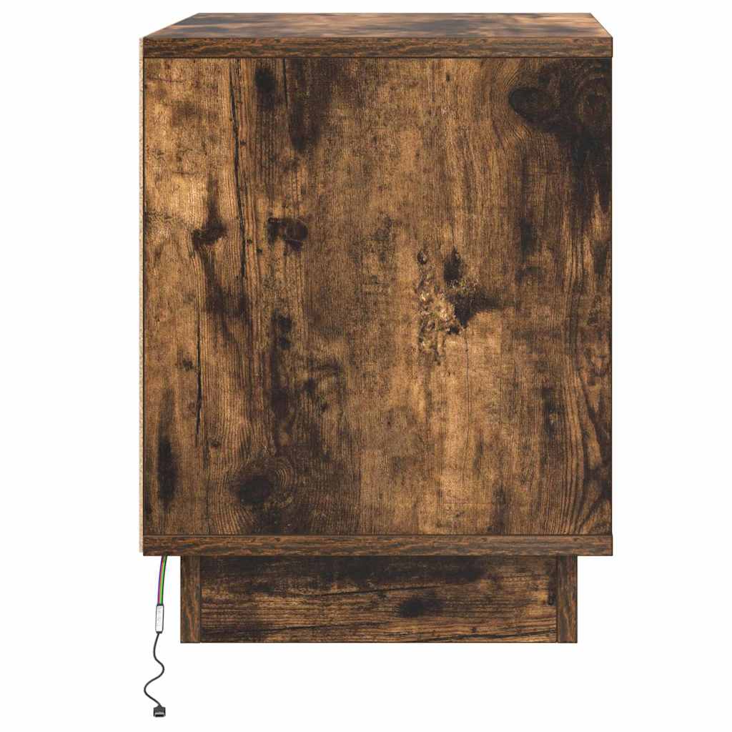 Nachtkastje Gerookt eiken 44 x 34,5 x 45 cm Bewerkt hout is nu te koop bij PeponiXL, paradijselijk wonen!
