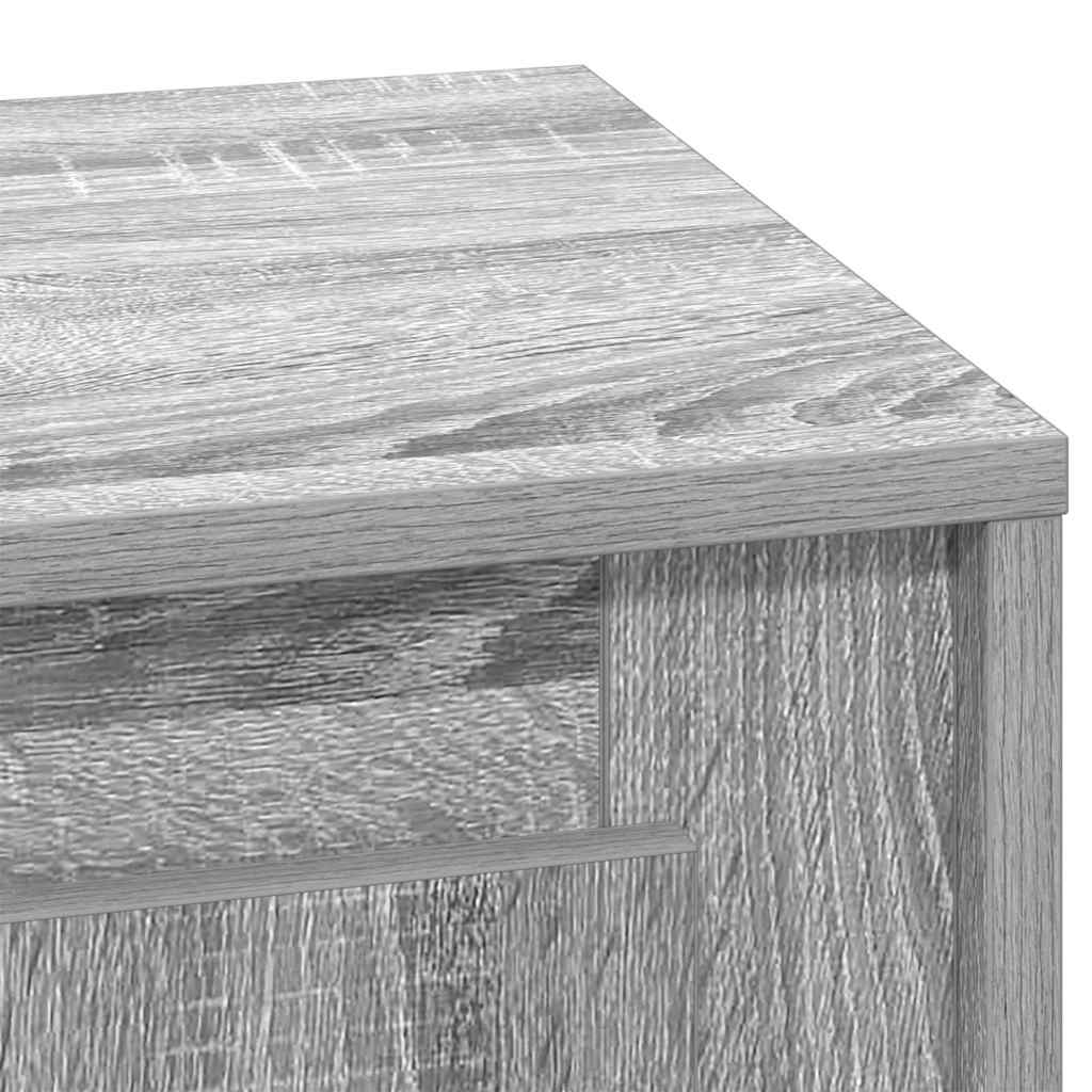 Nachtkastje Grijs 44 x 34,5 x 45 cm Bewerkt hout is nu te koop bij PeponiXL, paradijselijk wonen!