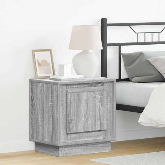 Nachtkastje Grijs 44 x 34,5 x 45 cm Bewerkt hout is nu te koop bij PeponiXL, paradijselijk wonen!