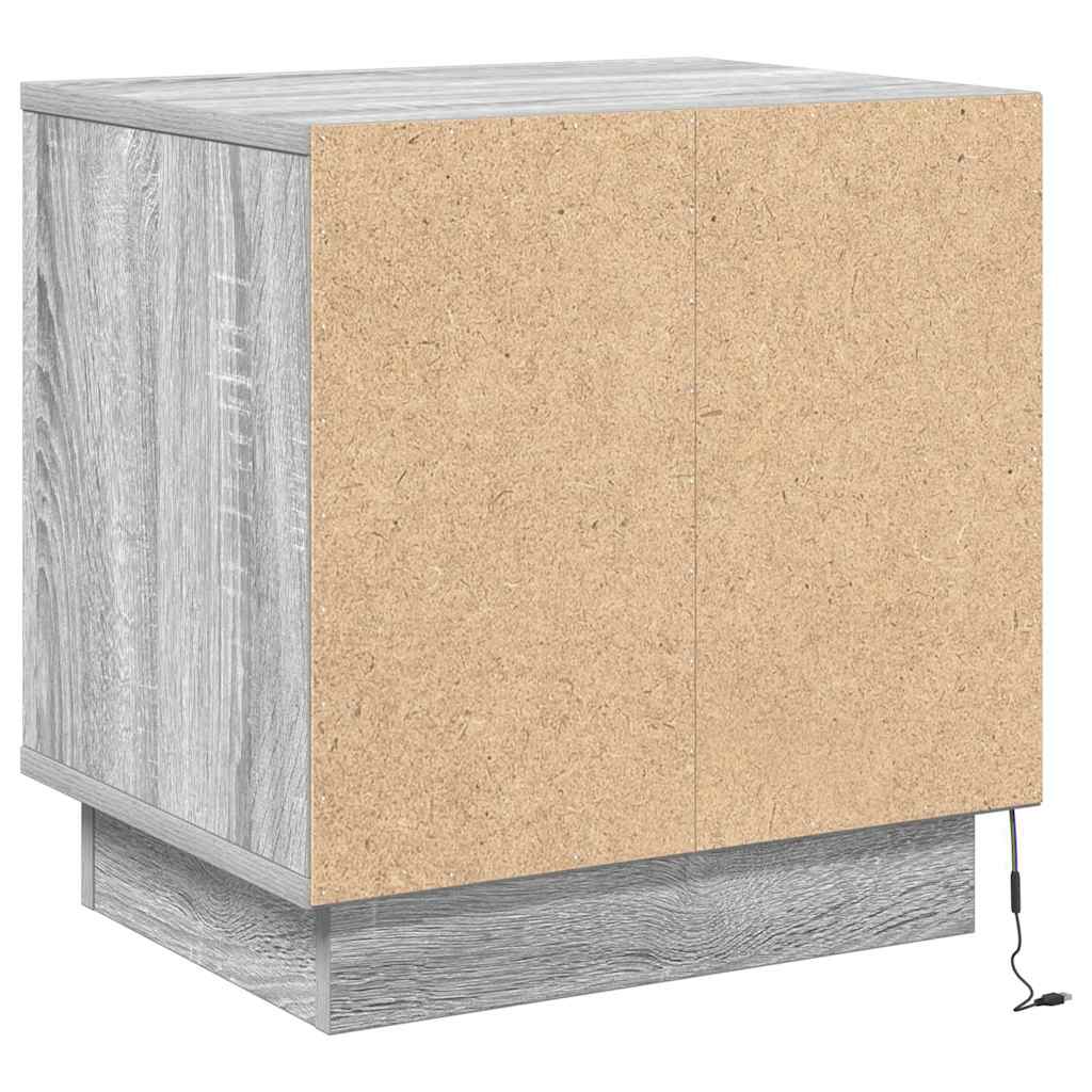 Nachtkastje Grijs 44 x 34,5 x 45 cm Bewerkt hout is nu te koop bij PeponiXL, paradijselijk wonen!