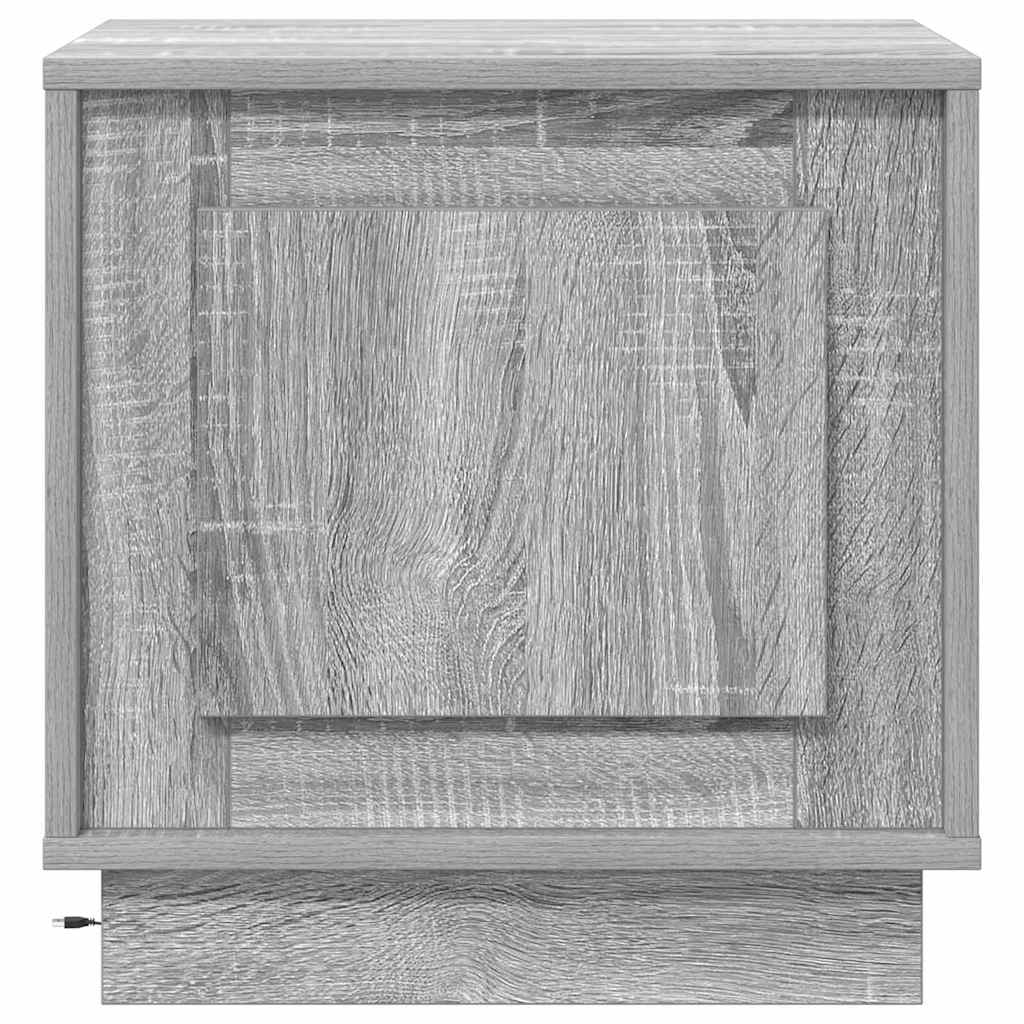 Nachtkastje Grijs 44 x 34,5 x 45 cm Bewerkt hout is nu te koop bij PeponiXL, paradijselijk wonen!