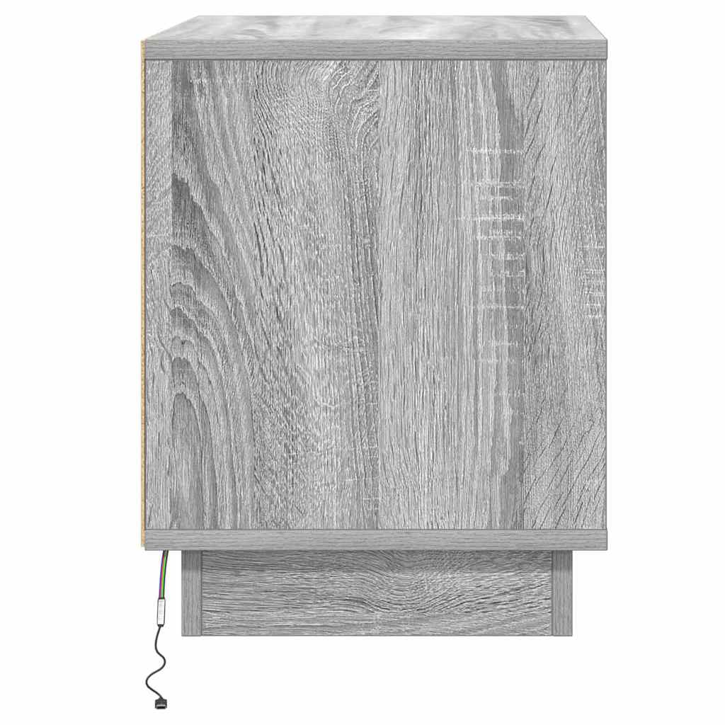 Nachtkastje Grijs 44 x 34,5 x 45 cm Bewerkt hout is nu te koop bij PeponiXL, paradijselijk wonen!