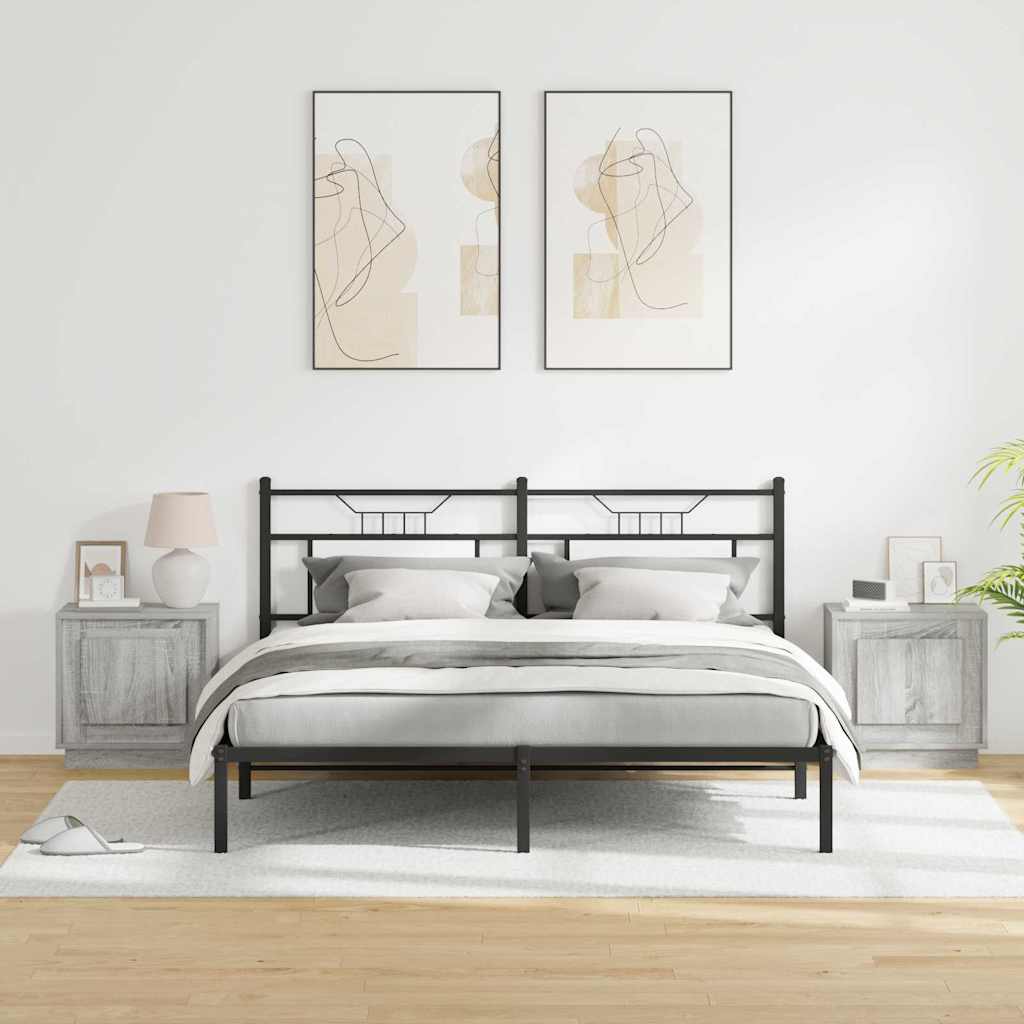 Nachtkastje 2 pcs Grijs 44 x 34,5 x 45 cm Bewerkt hout is nu te koop bij PeponiXL, paradijselijk wonen!
