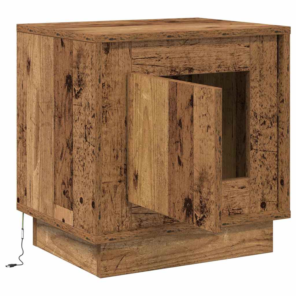 Nachtkastje Oudhout 44 x 34,5 x 45 cm Bewerkt hout is nu te koop bij PeponiXL, paradijselijk wonen!