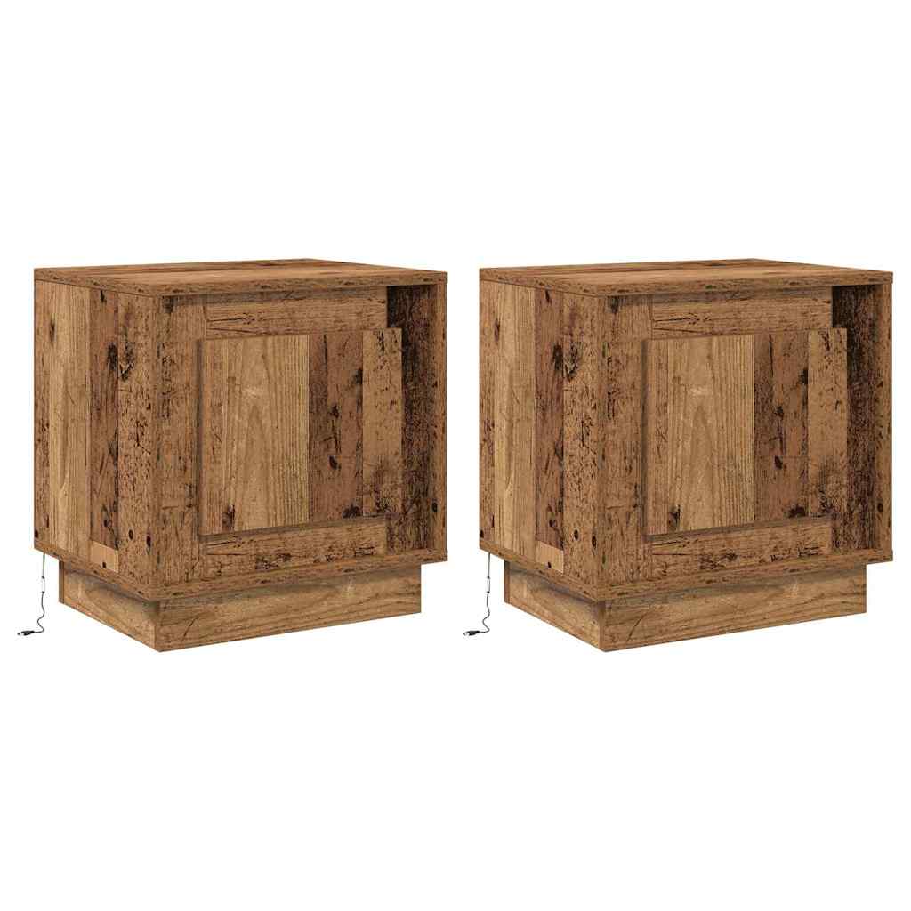 Nachtkastje 2 pcs Oudhout 44 x 34,5 x 45 cm Bewerkt hout is nu te koop bij PeponiXL, paradijselijk wonen!