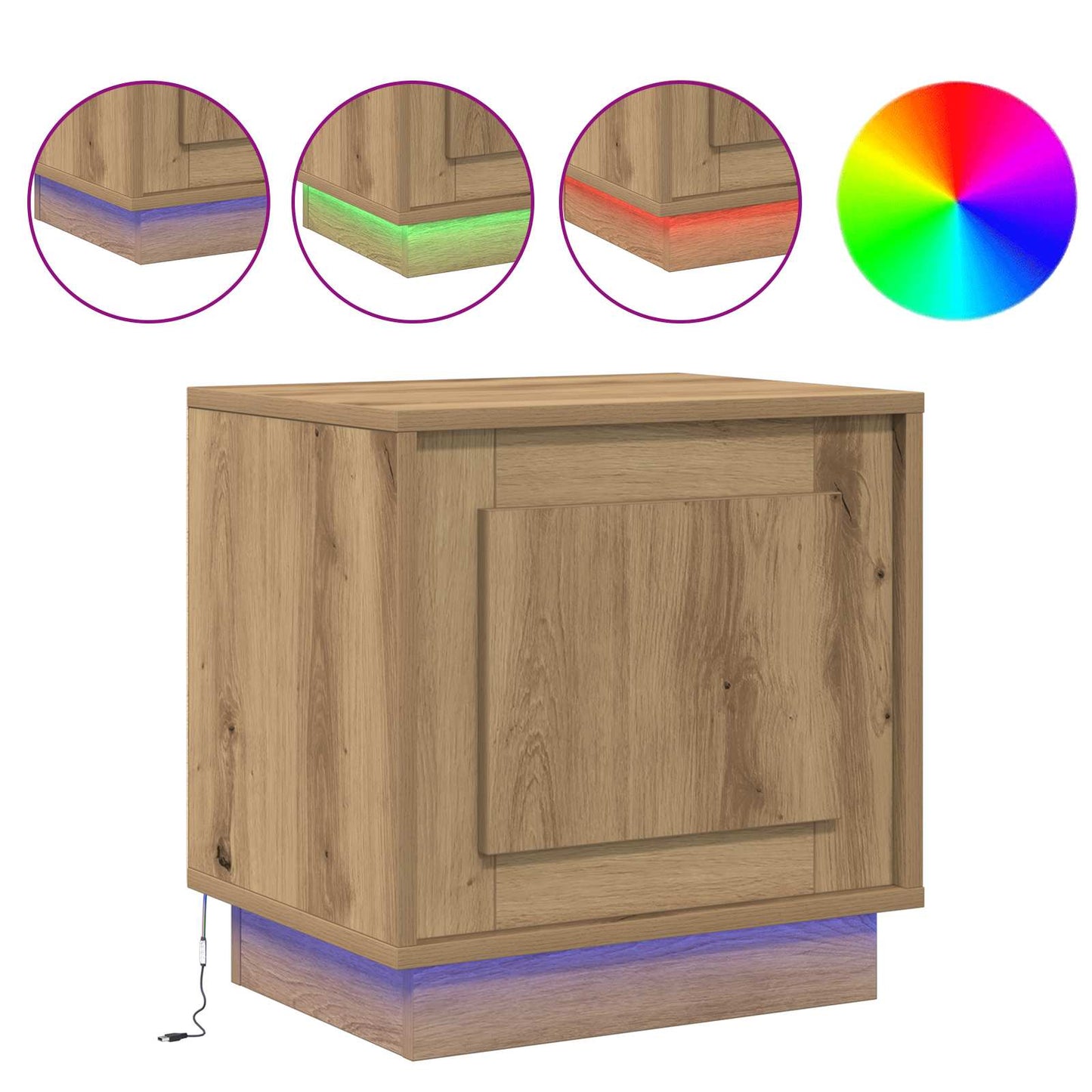 Nachtkastje Artisan Eiken 44 x 34,5 x 45 cm Bewerkt hout is nu te koop bij PeponiXL, paradijselijk wonen!