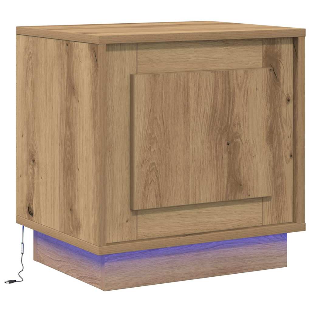 Nachtkastje 2 pcs Artisan Eiken 44 x 34,5 x 45 cm Bewerkt hout is nu te koop bij PeponiXL, paradijselijk wonen!
