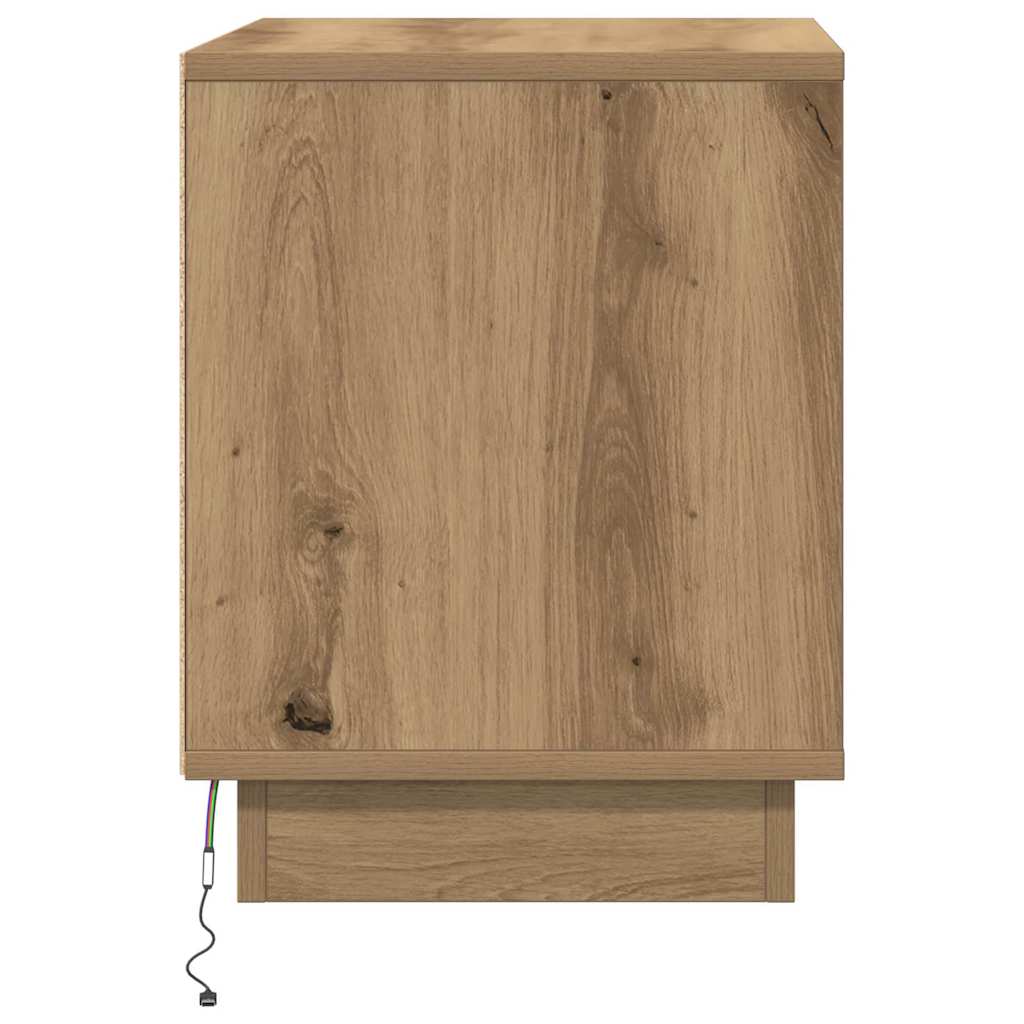 Nachtkastje 2 pcs Artisan Eiken 44 x 34,5 x 45 cm Bewerkt hout is nu te koop bij PeponiXL, paradijselijk wonen!