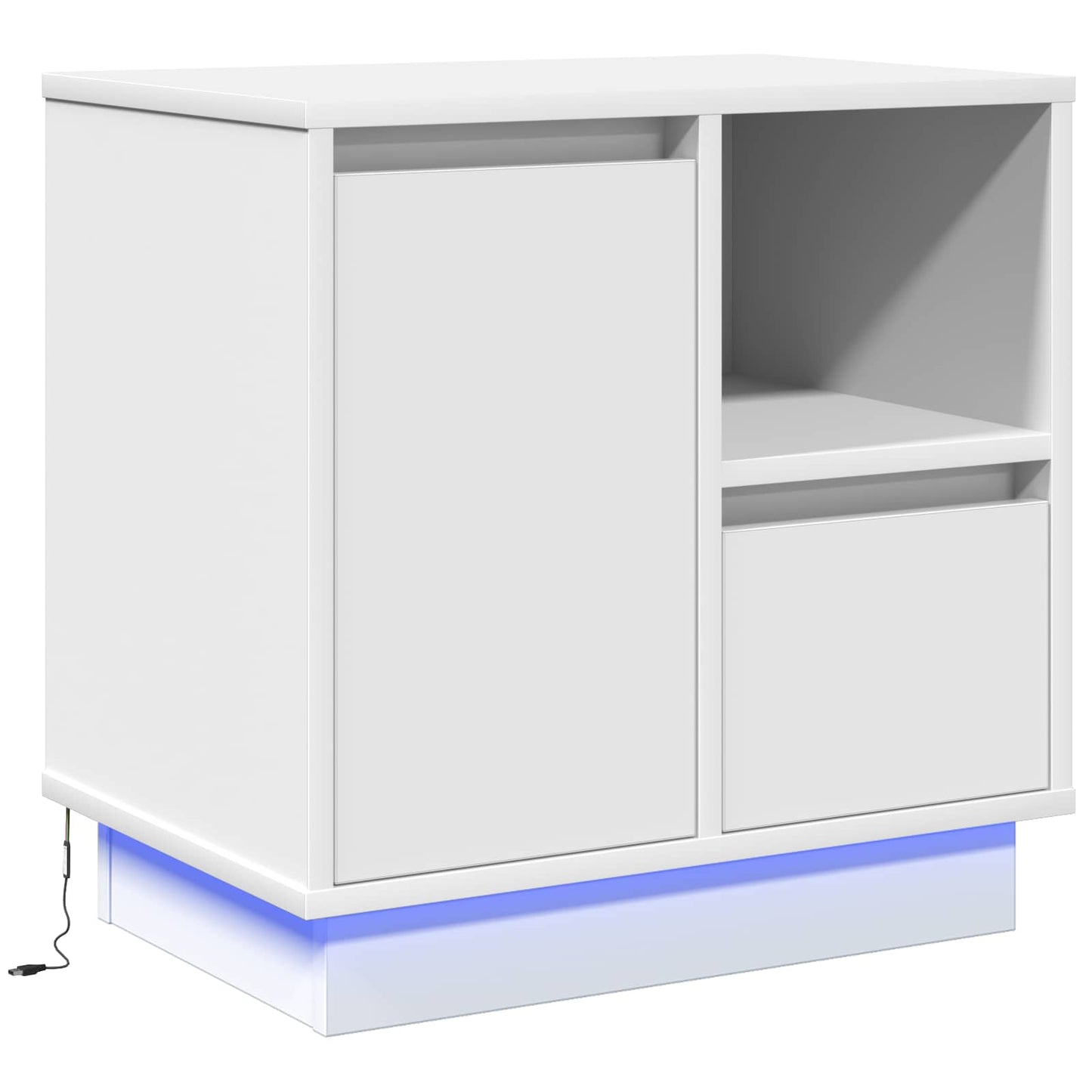 Nachtkastje met lade Wit 50 x 34,5 x 50 cm. Bewerkt hout is nu te koop bij PeponiXL, paradijselijk wonen!