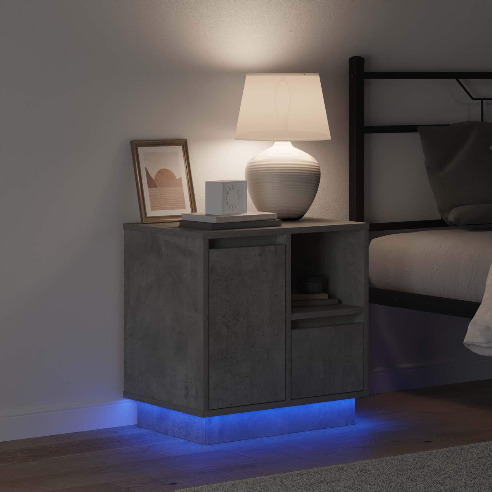 Nachtkastje 2 pcs Beton Grijs 50 x 34,5 x 50 cm. Bewerkt hout is nu te koop bij PeponiXL, paradijselijk wonen!