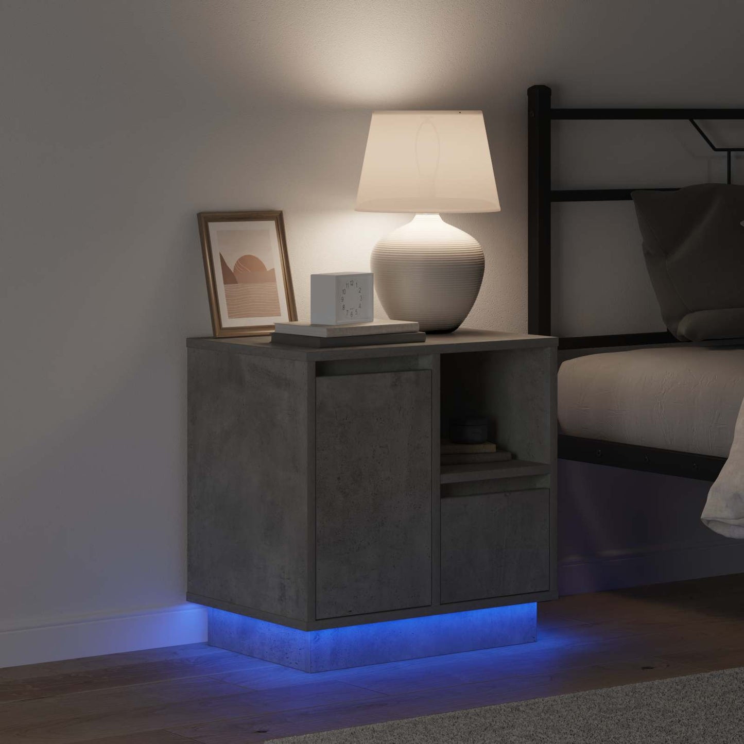 Nachtkastje 2 pcs Beton Grijs 50 x 34,5 x 50 cm. Bewerkt hout is nu te koop bij PeponiXL, paradijselijk wonen!