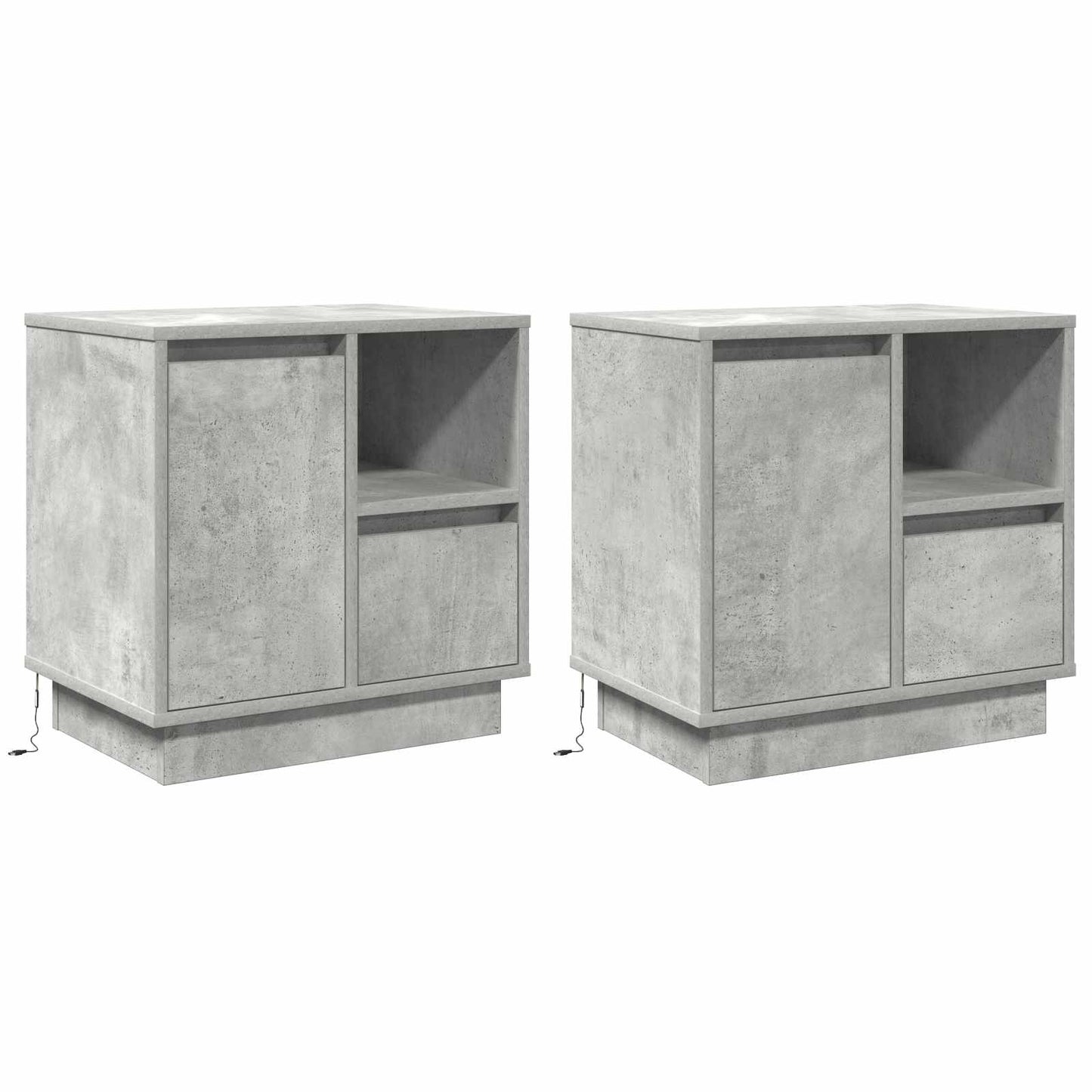 Nachtkastje 2 pcs Beton Grijs 50 x 34,5 x 50 cm. Bewerkt hout is nu te koop bij PeponiXL, paradijselijk wonen!