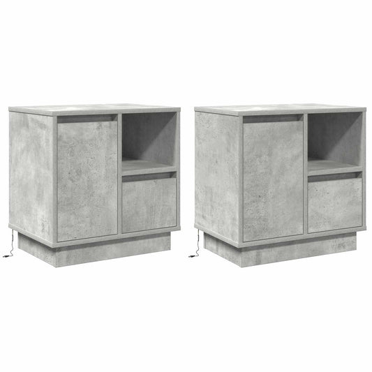Nachtkastje 2 pcs Beton Grijs 50 x 34,5 x 50 cm. Bewerkt hout is nu te koop bij PeponiXL, paradijselijk wonen!
