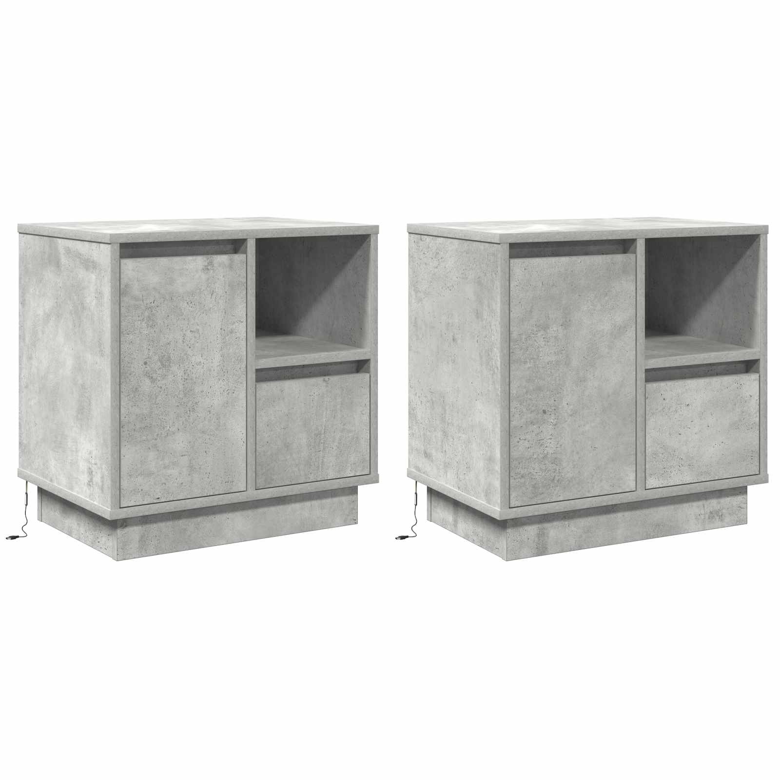 Nachtkastje 2 pcs Beton Grijs 50 x 34,5 x 50 cm. Bewerkt hout is nu te koop bij PeponiXL, paradijselijk wonen!