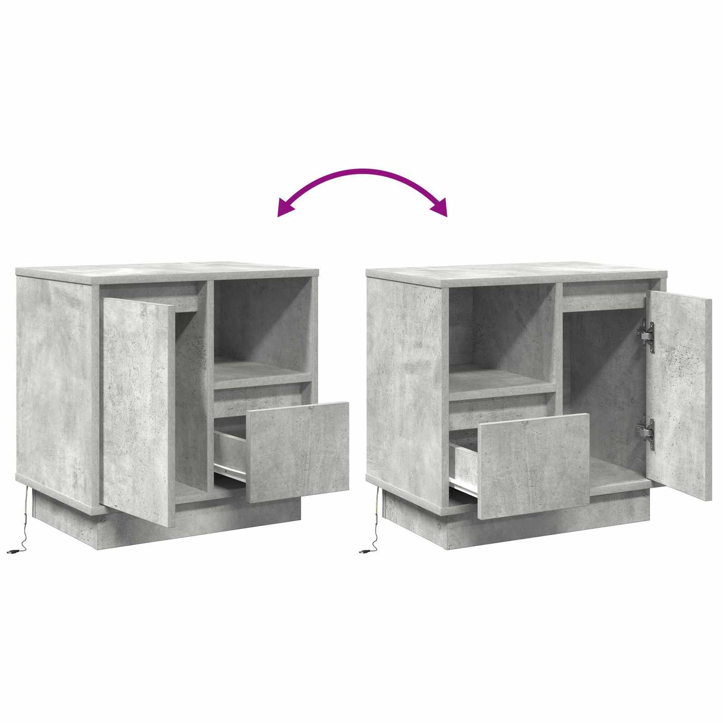 Nachtkastje 2 pcs Beton Grijs 50 x 34,5 x 50 cm. Bewerkt hout is nu te koop bij PeponiXL, paradijselijk wonen!